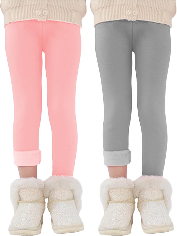 Kiench Girls' Fleece Lined Leggings Winter Warm Cotton Stretchy Thermal Pants | Amazon (CA)