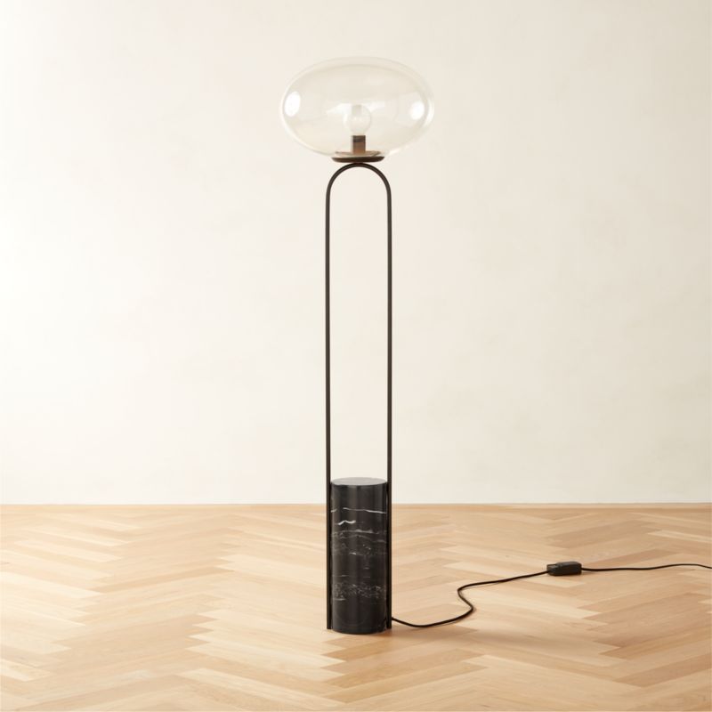 Polo Modern Black Marble Floor Lamp + Reviews | CB2 | CB2