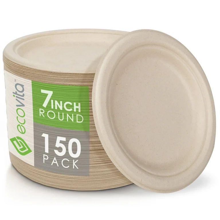100% Compostable Paper Plates [7 in.] – 150 Disposable Plates Eco Friendly Sturdy Tree Free Alt... | Walmart (US)