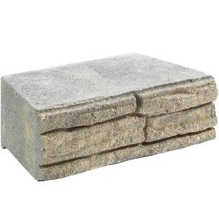 4 in. x 12 in. x 7.5 in. Charcoal/Tan Concrete Retaining Wall Block | The Home Depot