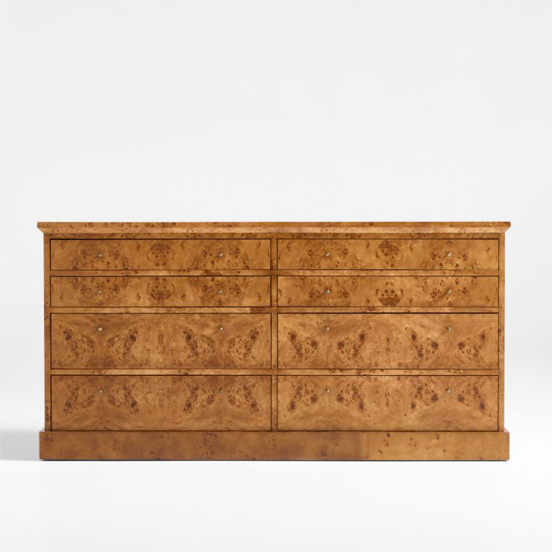 Maison Burl Wood 8-Drawer Storage Credenza | Crate & Barrel | Crate & Barrel