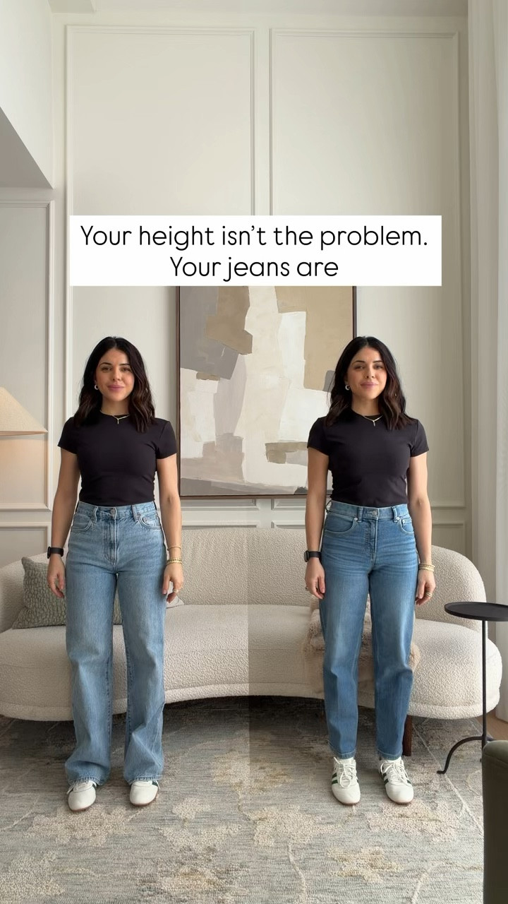 Top - XS
Left jeans - size 25
Right jeans - small petite 

#LTKPetite #LTKspringtrends #LTKWorkwear