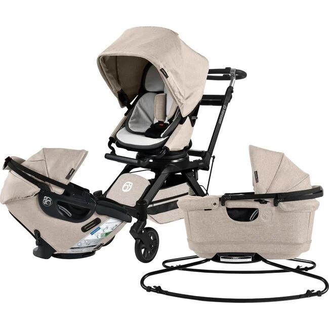 Baby Toys | Kids Toys | Stroll, Lounge & Ride Travel System, Black/Melange Flax | Orbit Baby from Maisonette | Maisonette