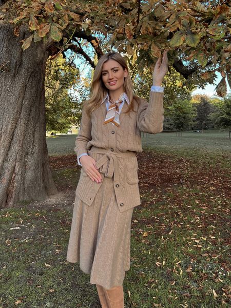 A casual, classy and comfortable autumnal outfit 🤎🍂
Knitted cardigan 
Knitted skirt 
Over the knee boots
Camel outfit, brown outfit 
Old money outfits, elegant outfits 
How to be comfortable yet look classy 

#LTKSeasonal #LTKstyletip #LTKfit