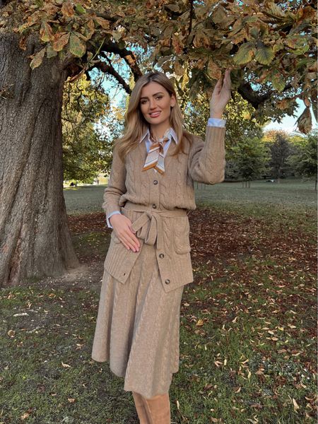 A casual, classy and comfortable autumnal outfit 🤎🍂
Knitted cardigan 
Knitted skirt 
Over the knee boots
Camel outfit, brown outfit 
Old money outfits, elegant outfits 
How to be comfortable yet look classy 

#LTKSeasonal #LTKstyletip #LTKfit
