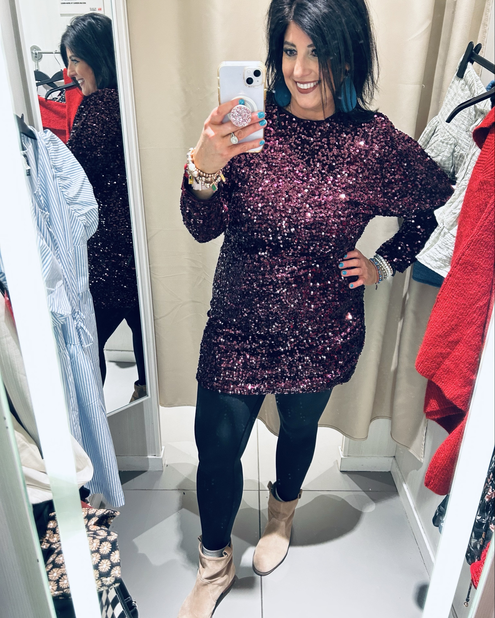 Sequin Holiday dress!! Love this dress…sequins are so gorgeous! Will pair with tall boots👢 wearing tts XL for reference 

#LTKFindsUnder50 #LTKSaleAlert #LTKHoliday
