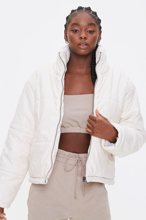 Faux Leather Puffer Jacket | Forever 21 (US)