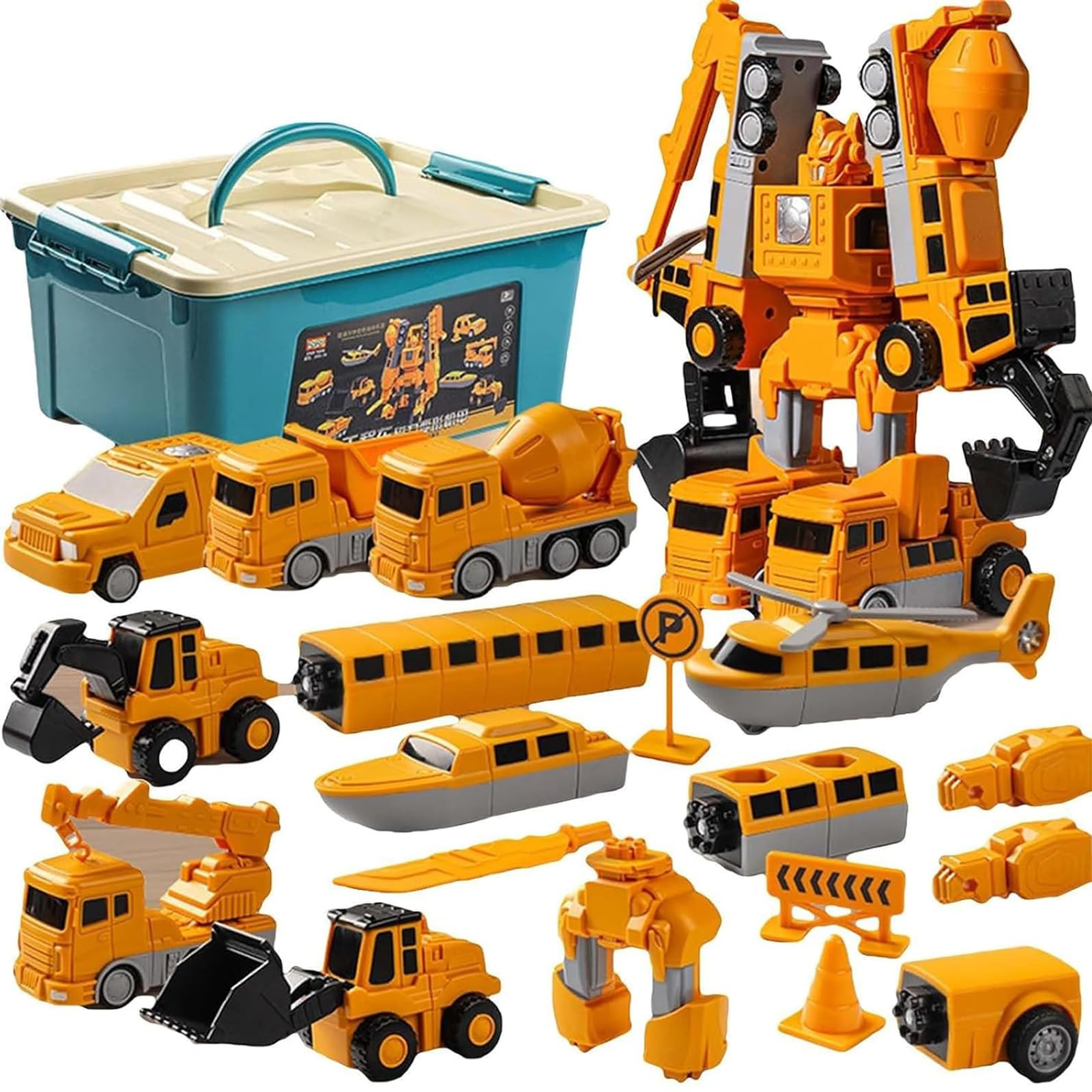 Magnetic Transform Engineering Car Assembled Toys,Toy Construction Vehicles with Storage Box,Magn... | Amazon (US)