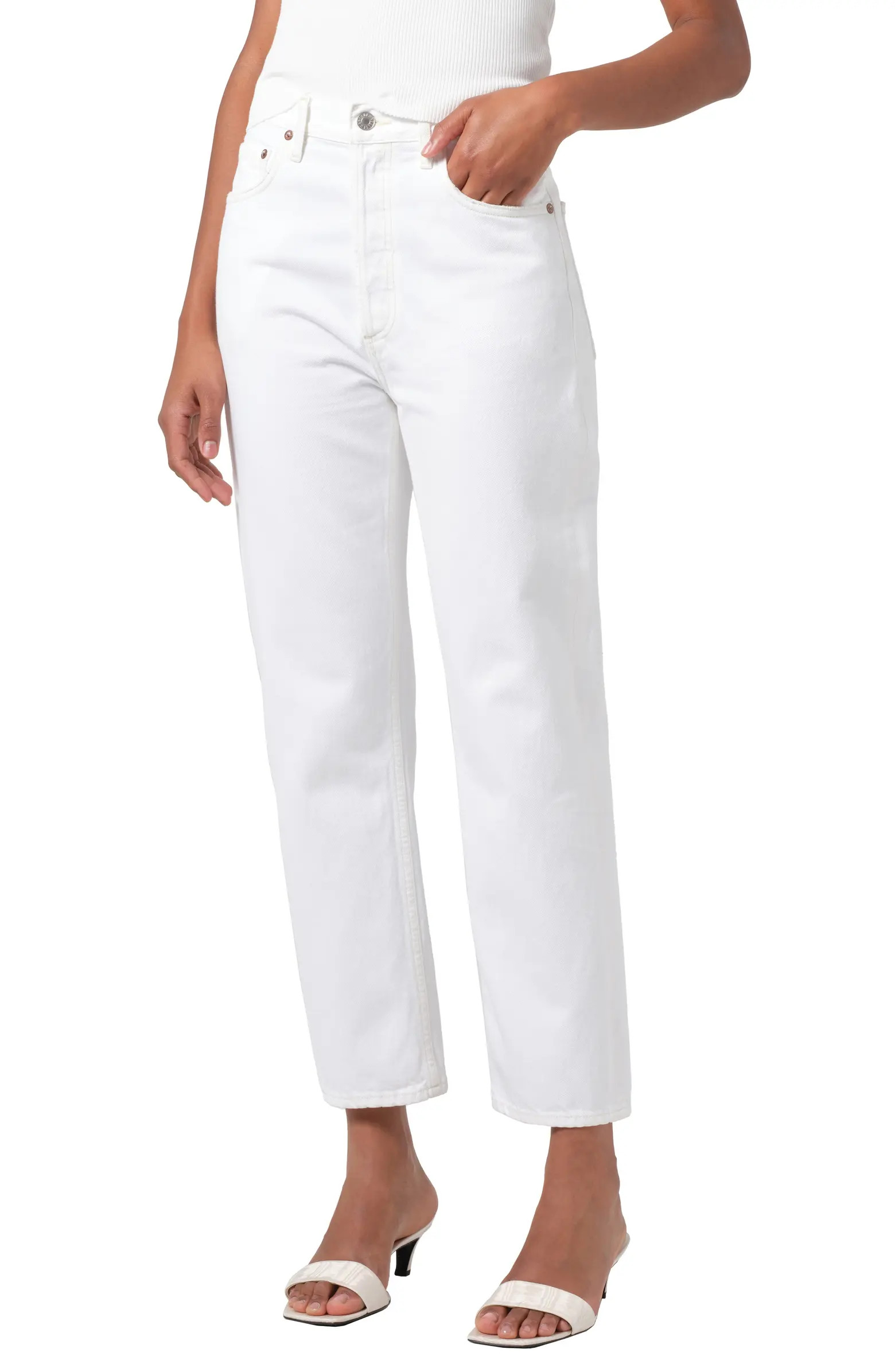 AGOLDE '90s Pinch Waist High Waist Crop Straight Leg Jeans | Nordstrom | Nordstrom