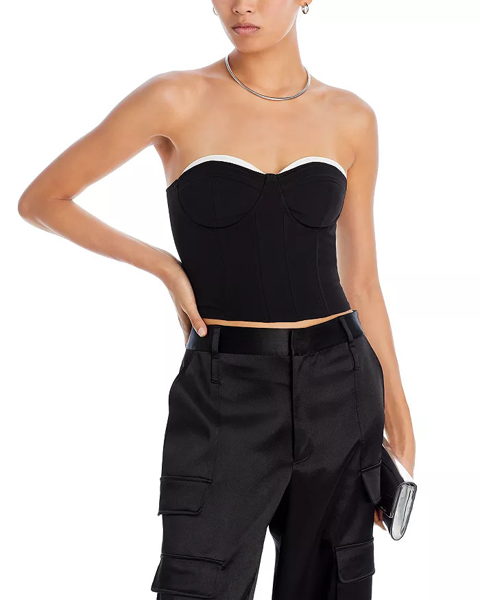 Contrast Bustier Top | Bloomingdale's (US)