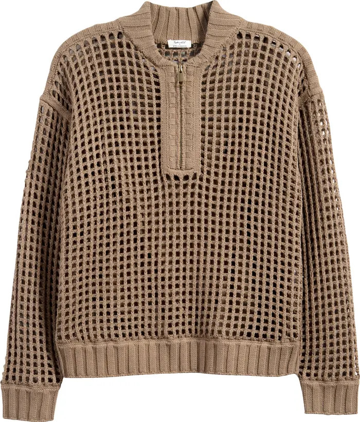 x @Cellajaneblog Pointelle Half Zip Sweater | Nordstrom