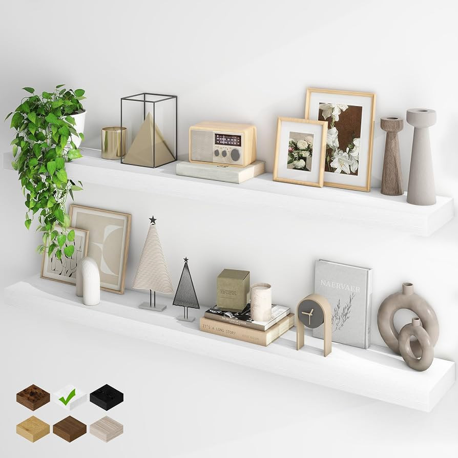 Fun Memories Floating Shelves for Wall, 55Inch Floating Shelves Set of 2, Hanging Shelf with Invi... | Amazon (US)