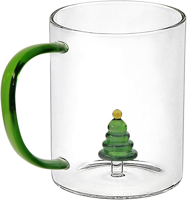 Holiday Peekaboo Borosilicate Glass Mug - Cute Coffee Cup for Tea, Milk, Juice - Transparent Drin... | Amazon (US)