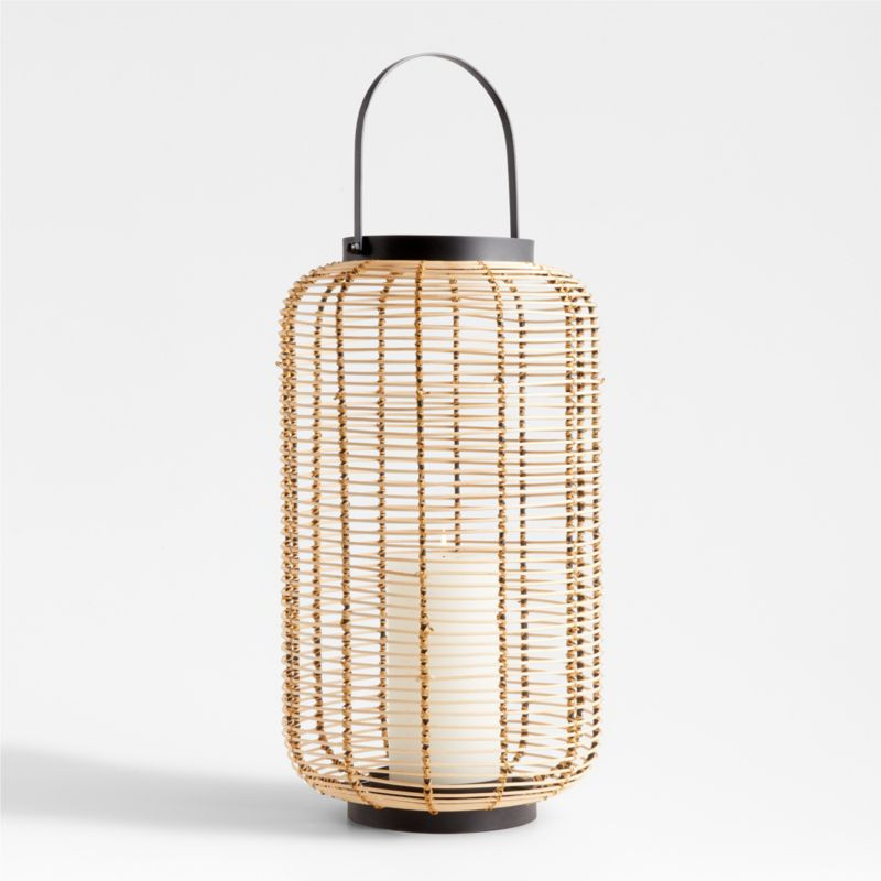 Brigton Rattan Lantern 23" + Reviews | Crate & Barrel | Crate & Barrel