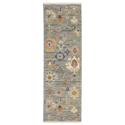 Oriental Machine Woven Gray /Beige Wool and Nylon Blend Area Rug | Wayfair North America