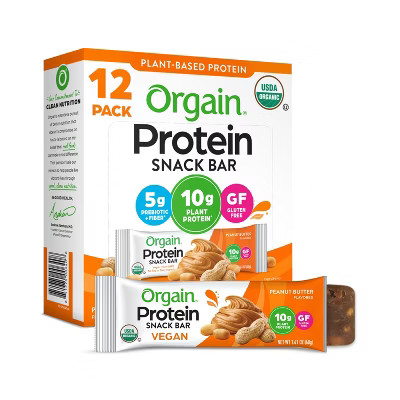 Orgain Organic Vegan Protein Bar - Peanut Butter - 12ct | Target