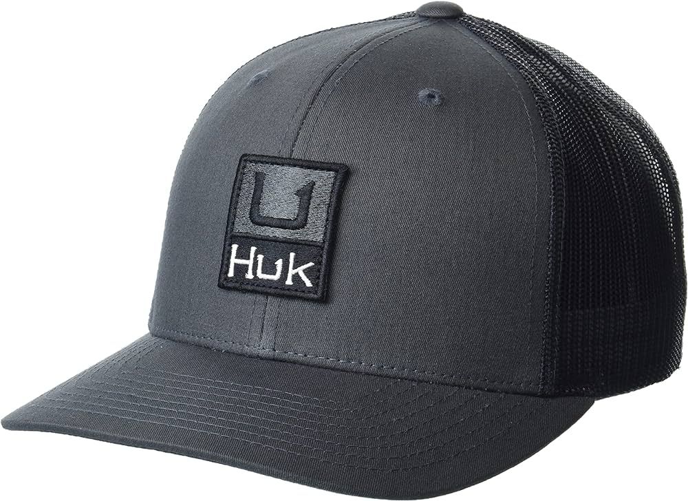 HUK mens Mesh Trucker Snapback Hat | Anti-Glare Fishing Hat, Huk'd Up - Volcanic Ash | Amazon (US)