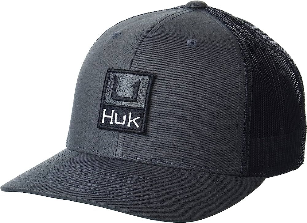 HUK mens Mesh Trucker Snapback Hat | Anti-Glare Fishing Hat, Huk'd Up - Volcanic Ash | Amazon (US)