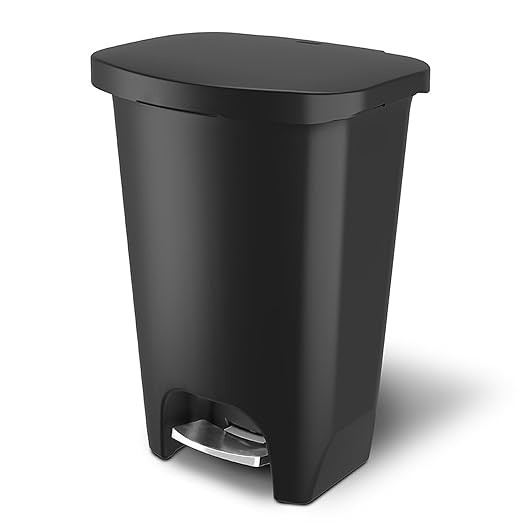 Glad Premium 13 Gallon Trash Can - Plastic Kitchen Waste Bin with Odor Protection of Lid, Stainle... | Amazon (US)