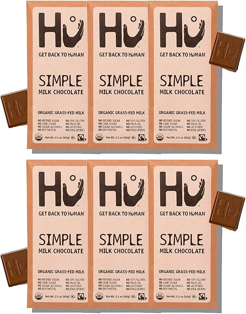 Hu Grass-Fed Milk Chocolate Bars Simple | Natural Ingredient, Organic Milk, Gluten Free, Paleo, N... | Amazon (US)