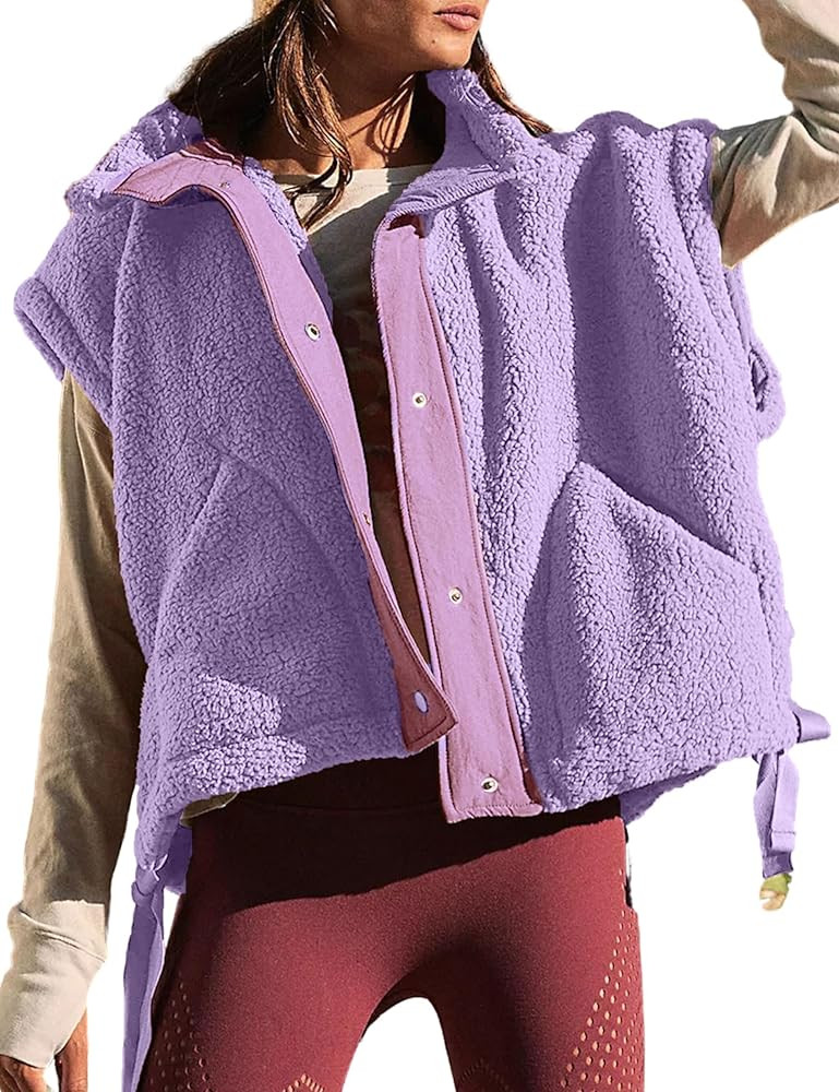 AMEBELLE Women's Oversized Fleece Vest Trendy Sleeveless Sherpa Jacket Winter Warm Fuzzy Outerwea... | Amazon (US)