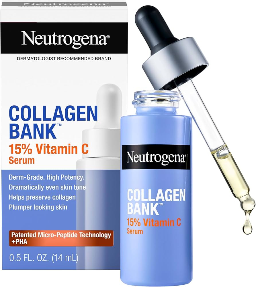 Neutrogena Collagen Bank 15% Vitamin C Face Serum, Vitamin C Serum for Face Helps Build Collagen ... | Amazon (US)