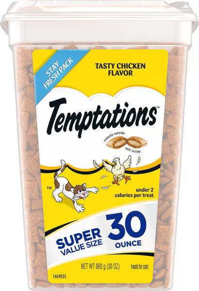 Temptations Classic Tasty Chicken Flavor Soft & Crunchy Cat Treats | Chewy.com