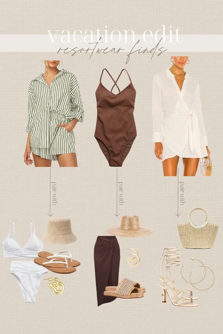 Resortwear #vacationlooks #swimsuit #coverup #beachbag #summerbag #sandals #sarong #dress #strawhat #revolve #amazon  #bikini #summervacay #beachvacay 

#LTKtravel #LTKswim #LTKstyletip