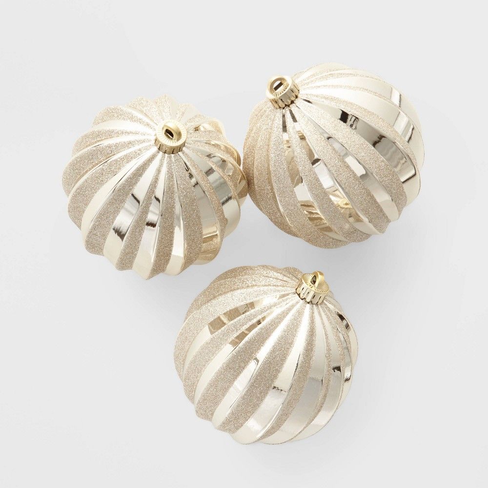 3ct Large Christmas Ornament Set Gold - Wondershop | Target