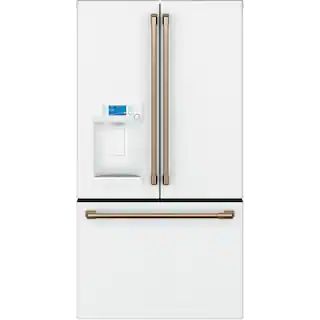 Cafe 22.2 cu. ft. Smart French Door Refrigerator with Hot Water Dispenser in Matte White, Counter... | The Home Depot