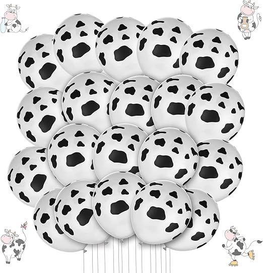 Abeillo 20 Pieces Funny Cow Balloons Cow Print Balloons Cow Latex Balloons For Children's Birthda... | Amazon (US)