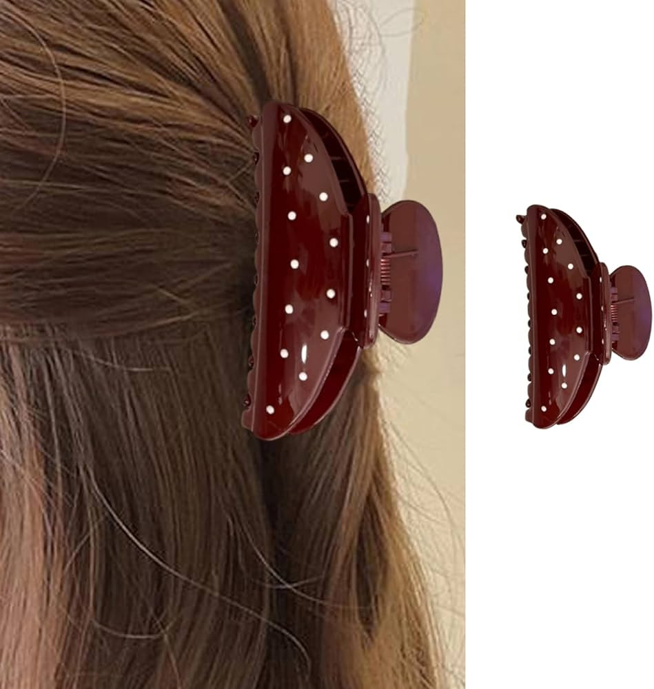 Red Polka Dots Hair Clips Cute Winter Hair Claw Clip Polka Dots Design Valentine's Hair Jaw Clips... | Amazon (US)