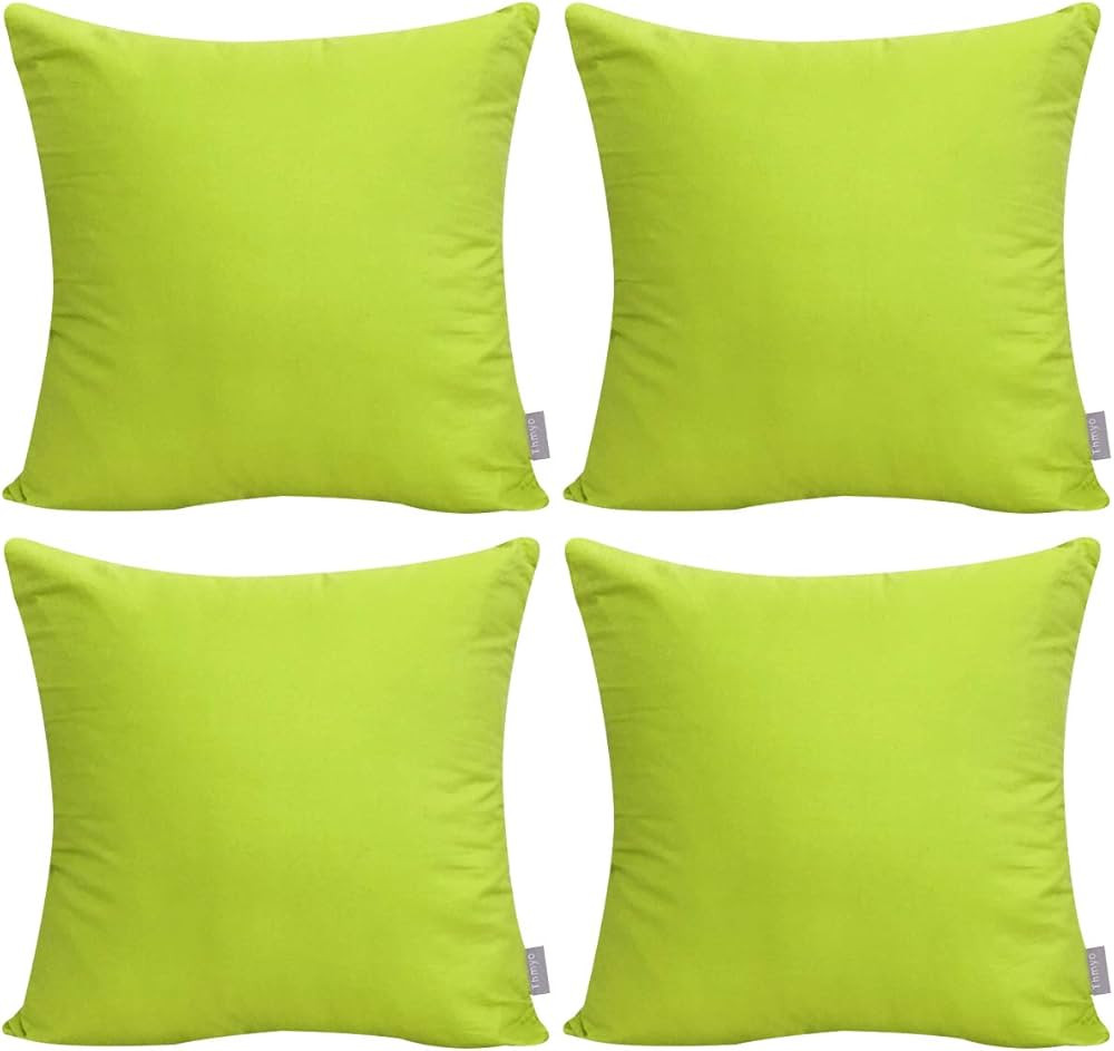 Thmyo 4-Pack 100% Cotton Comfortable Solid Decorative Throw Pillow Case, Square Cushion Cover Pil... | Amazon (US)