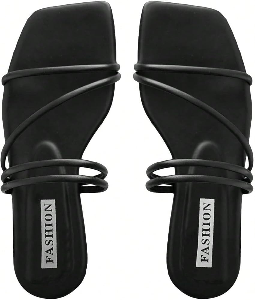 GORGLITTER Women's Strappy Sandals Criss Cross Strap Flat Sandals Open Toe Slides Shoes | Amazon (US)