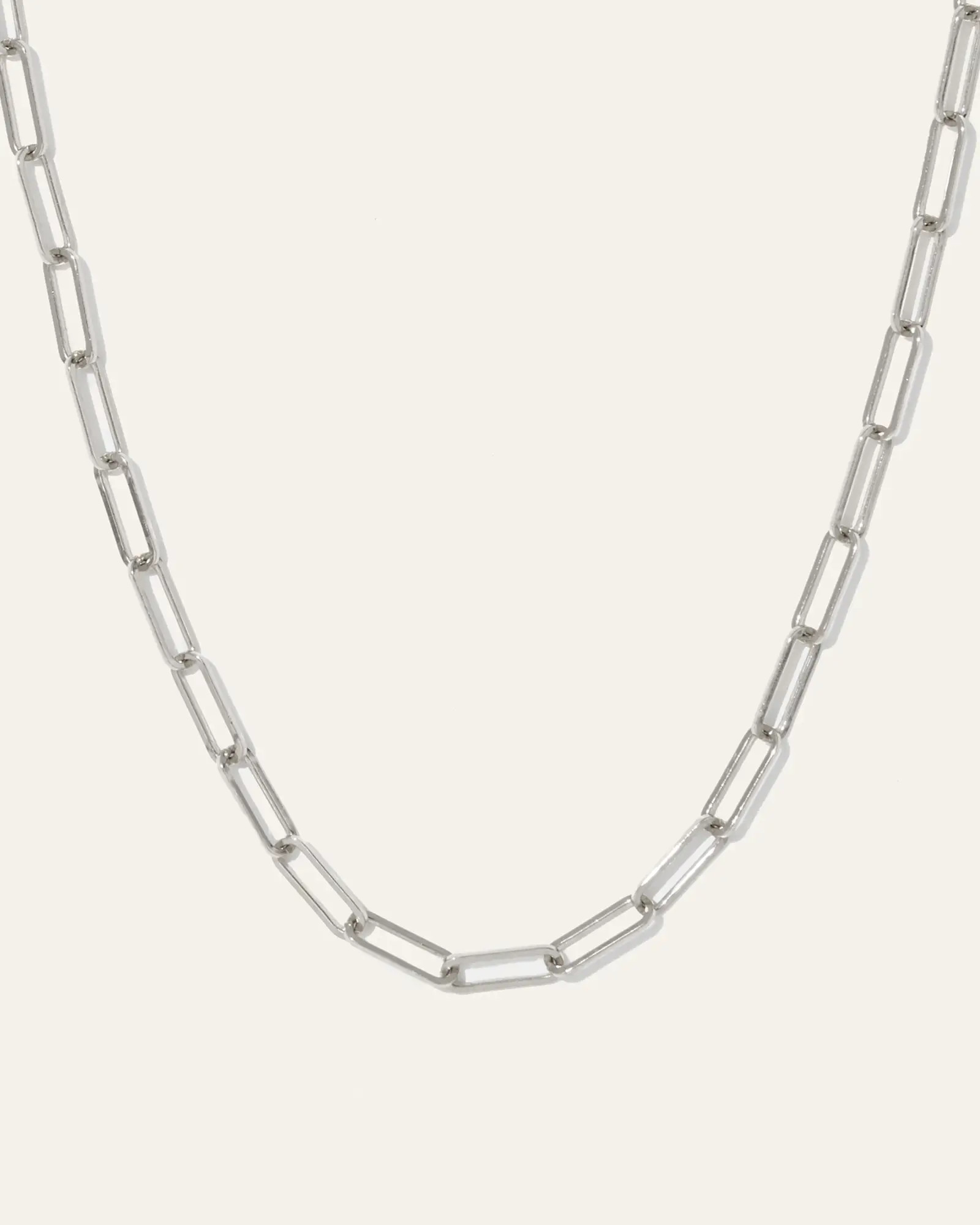 14K Gold Small Paperclip Chain Necklace in White Gold | Quince