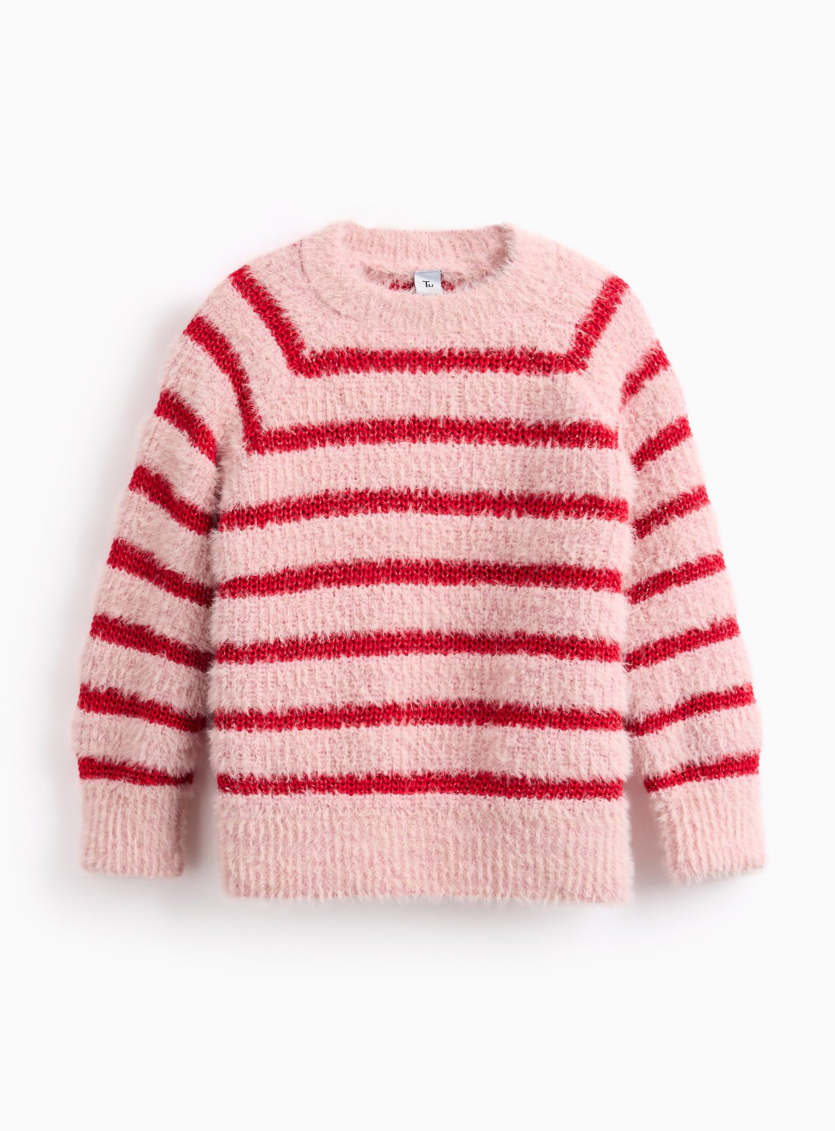 Pink Sparkle Striped Fluffy Jumper 8 years | argos.co.uk
