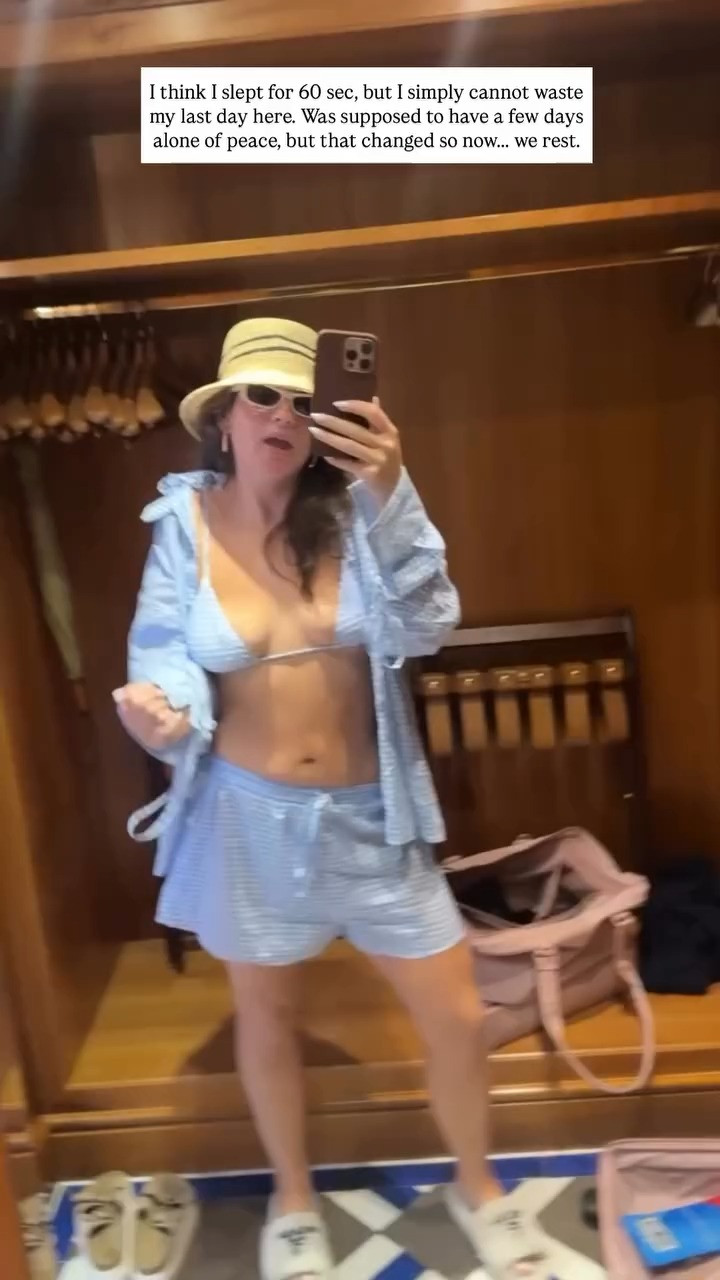 I think I slept for 60 sec, but Italy awaits! Obsessed with this blue gingham bikini from For Love & Lemons, especially styled with the matching button-up. A summer must-have! 🩵 

 #LTKStyleTip #LTKSwim