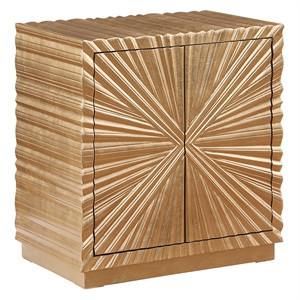 Pemberly Row Modern / Contemporay Gold Rectangle Wood Side Table | Homesquare