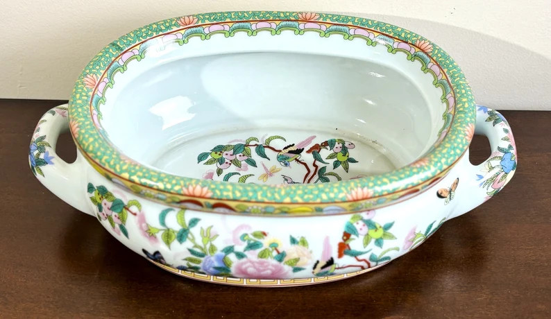 Famille Rose Porcelain Planter: Peony and Bird Motifs, Home Decor | Etsy (US)