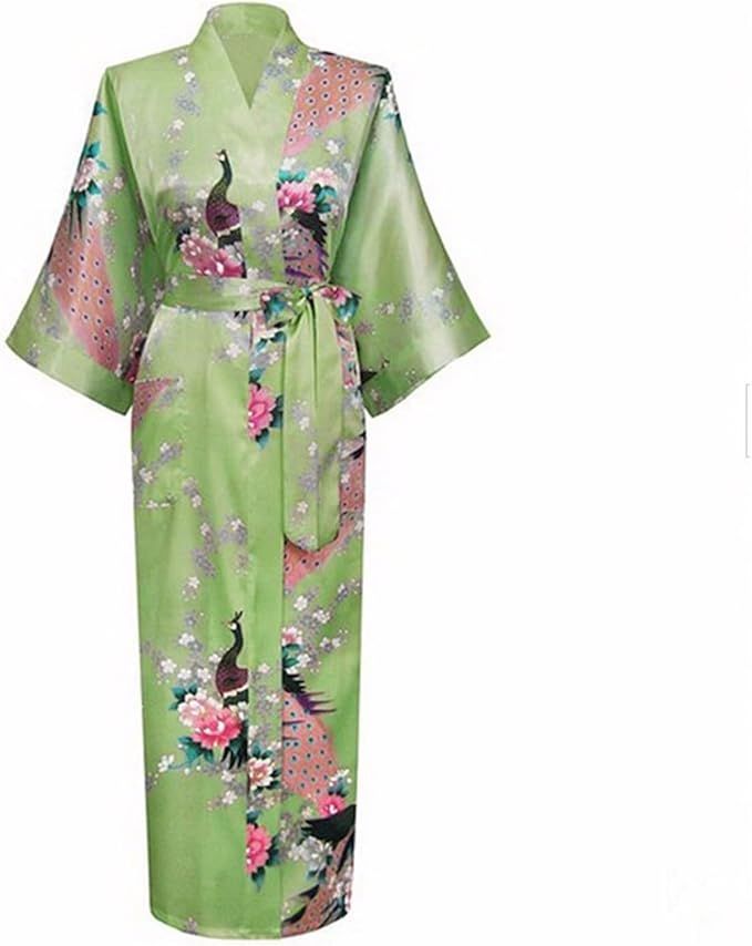 Pink Women Silk Rayon Robes Long Sexy Nightgowns Yukata Kimono Bath Gown Sleepwear Plus Size S M ... | Amazon (US)