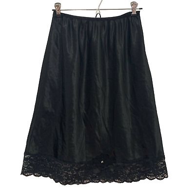 Christian Dior Half Slip Skirt Women S/M Black Lace Trim Elastic Waist  | eBay | eBay US