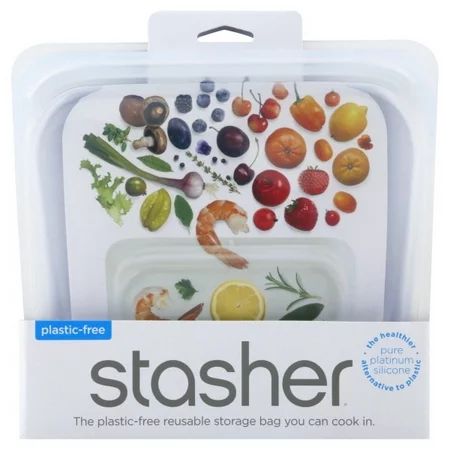 Stasher Reusable Silicone Sandwich Food Storage & Cooking Bag - Clear | Walmart (US)