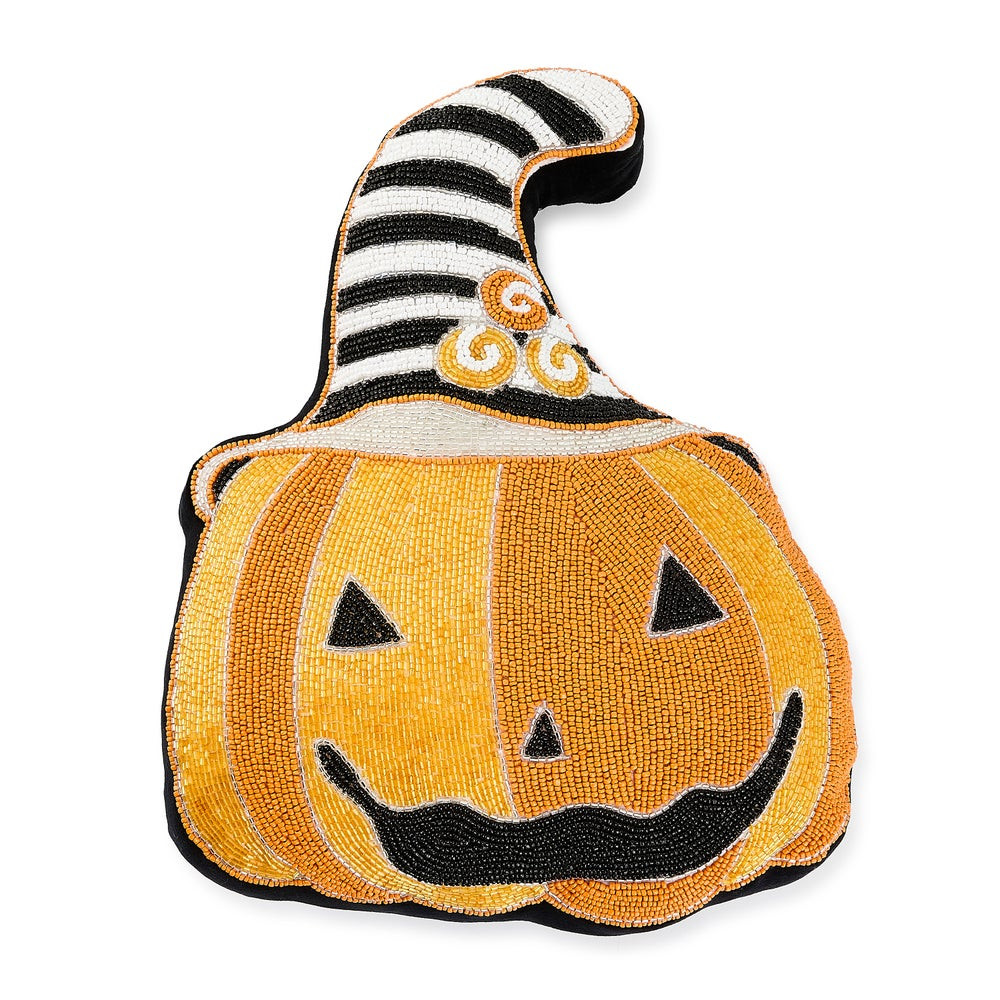 Happy Jack Pumpkin Shaped Throw Pillow | MacKenzie-Childs