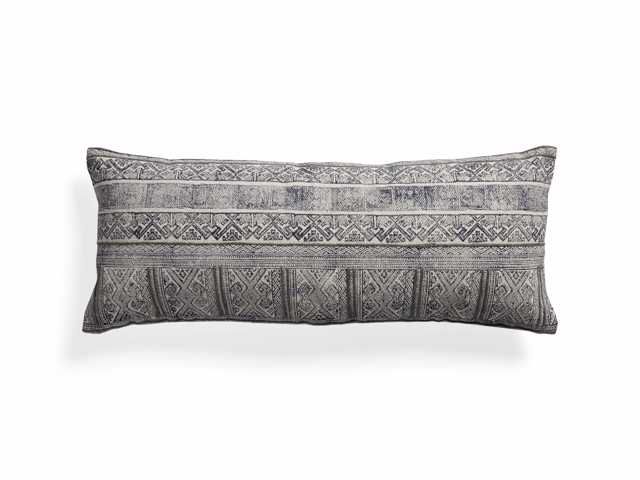 Charcoal-Embroidered Antique-Print Oversized Lumbar Pillow Cover | Arhaus