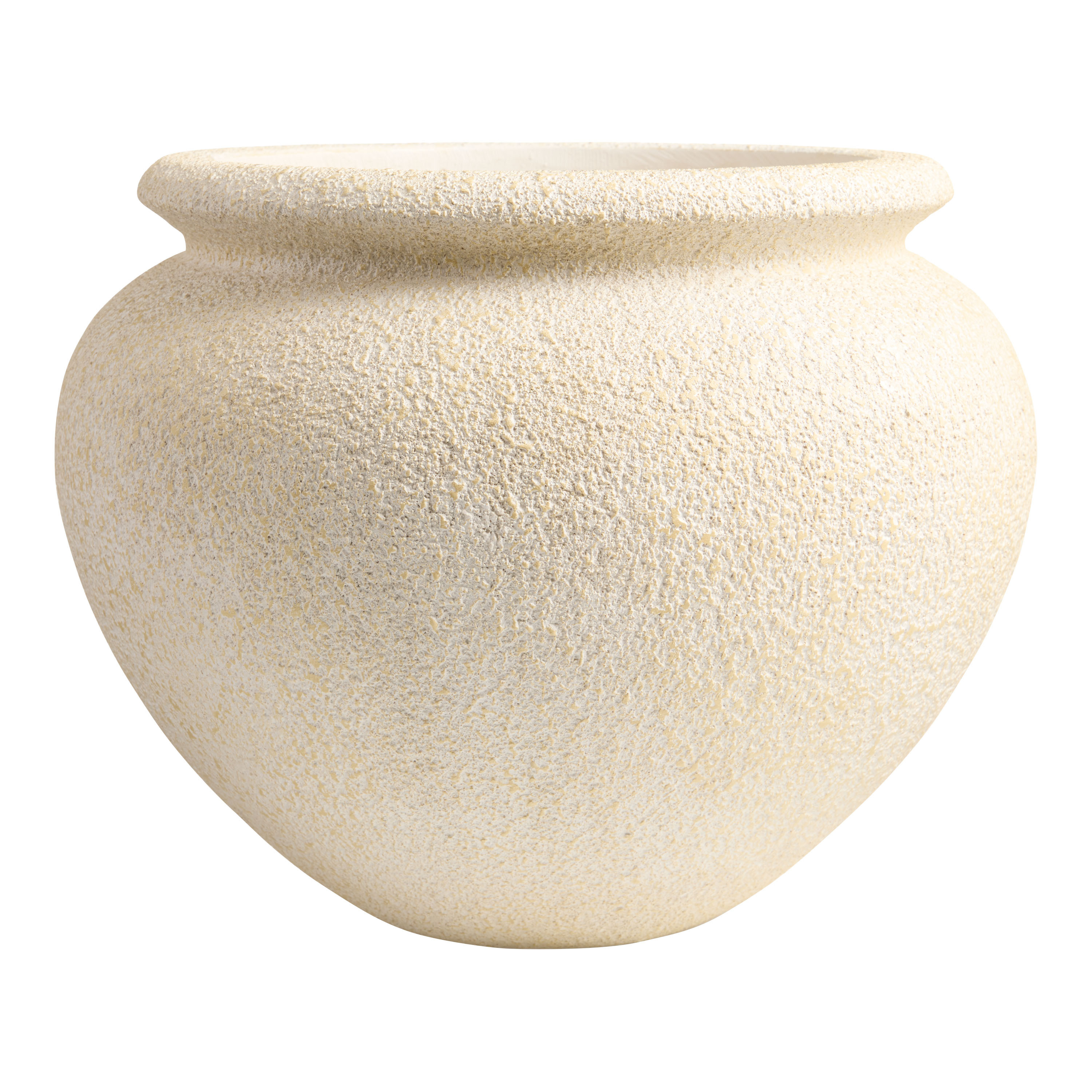 Saria Ivory Polystone Urn Outdoor Planter | World Market