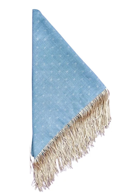 Outback Denim Blue Fringe Triangle Scarf | The Willow Tree