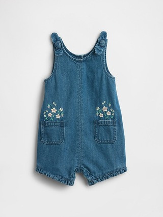 Baby Embroidered Floral Denim One-Piece | Gap (CA)