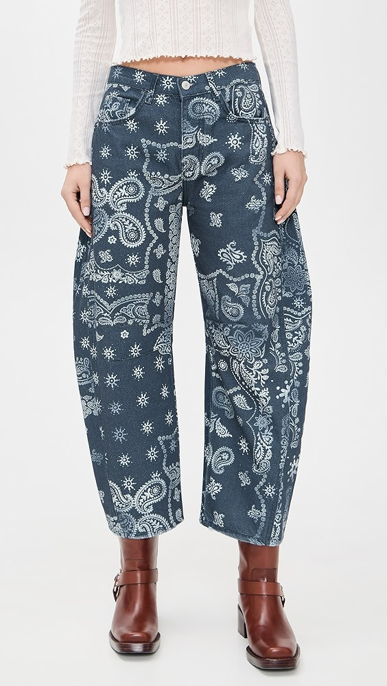 Good Luck Printed Barrel Jeans | Shopbop