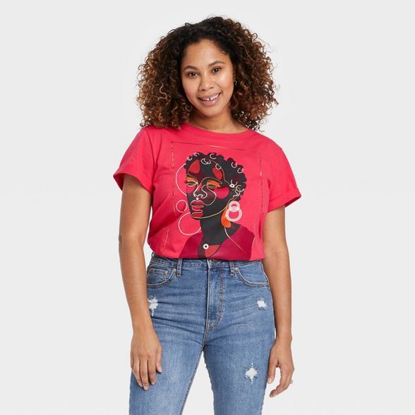 Black History Month Women's Family Moment Beautiful Woman Short Sleeve T-Shirt - Pink | Target