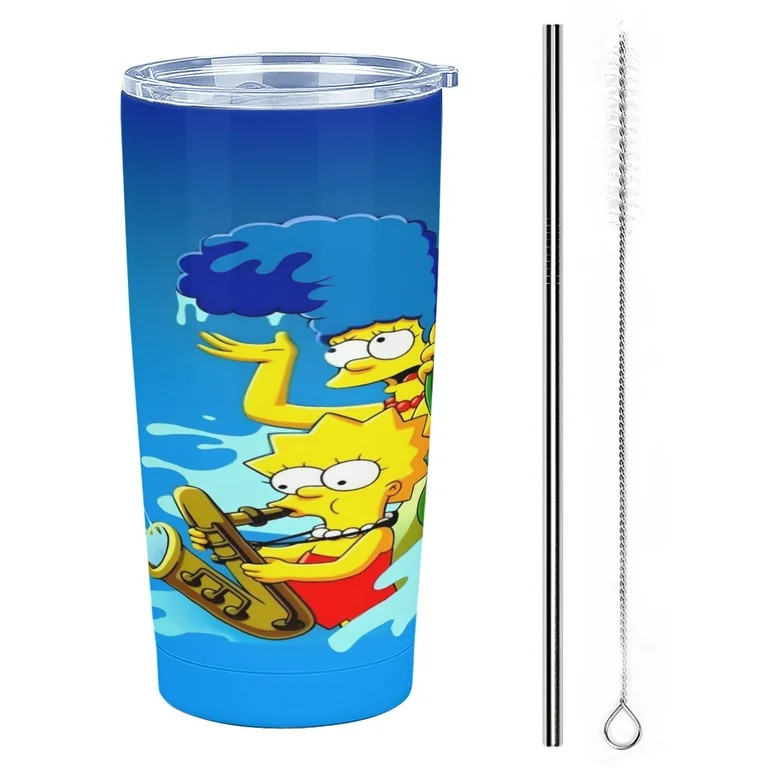 The Simpsons Personalised Travel Mug has an iconic print, is durable with insulation. | Walmart (US)